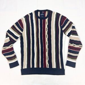 Hollister Men’s Medium Sweater Coogi Style 3D Knit 90s Y2K Streetwear Multicolor